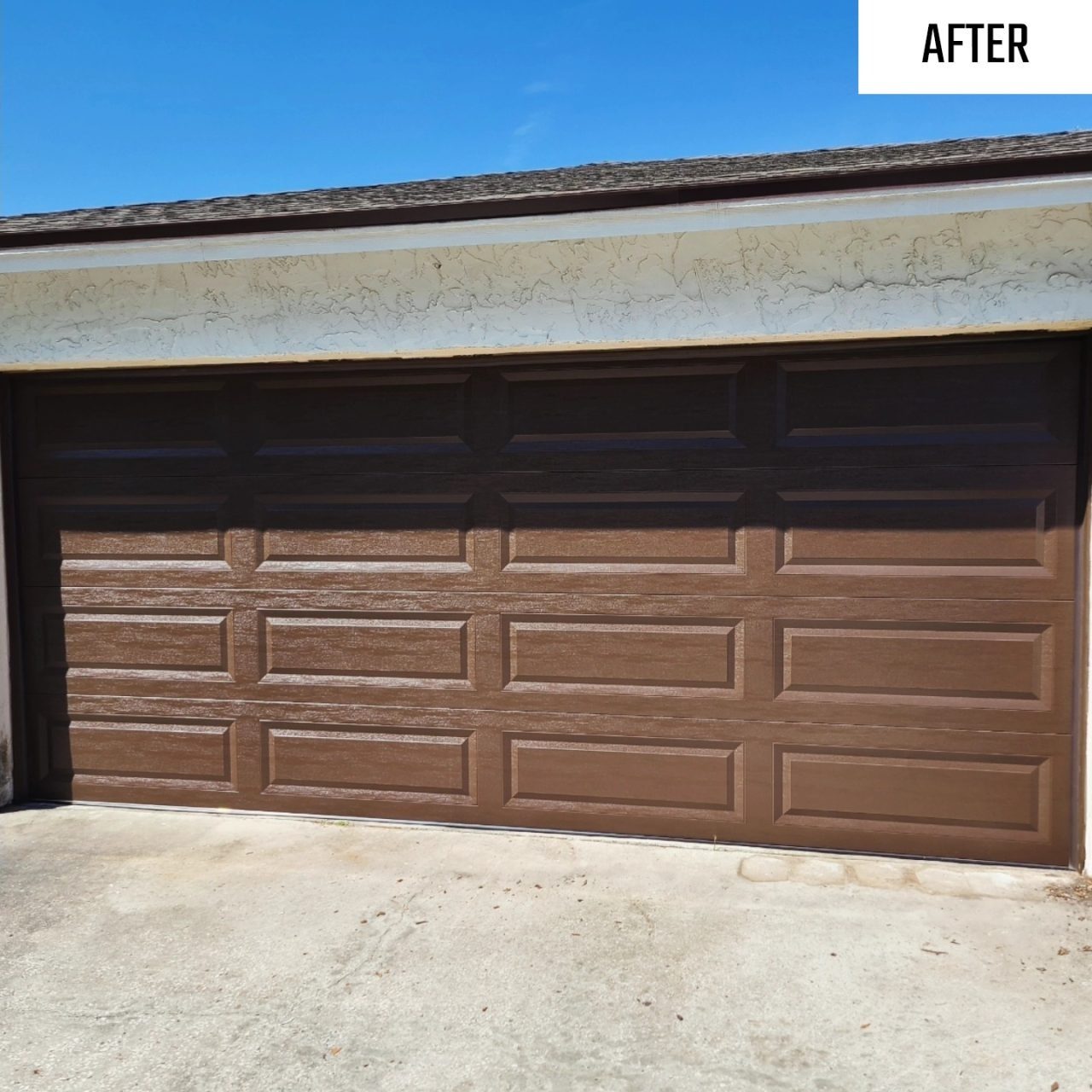 A new wood look garage door by Trinity