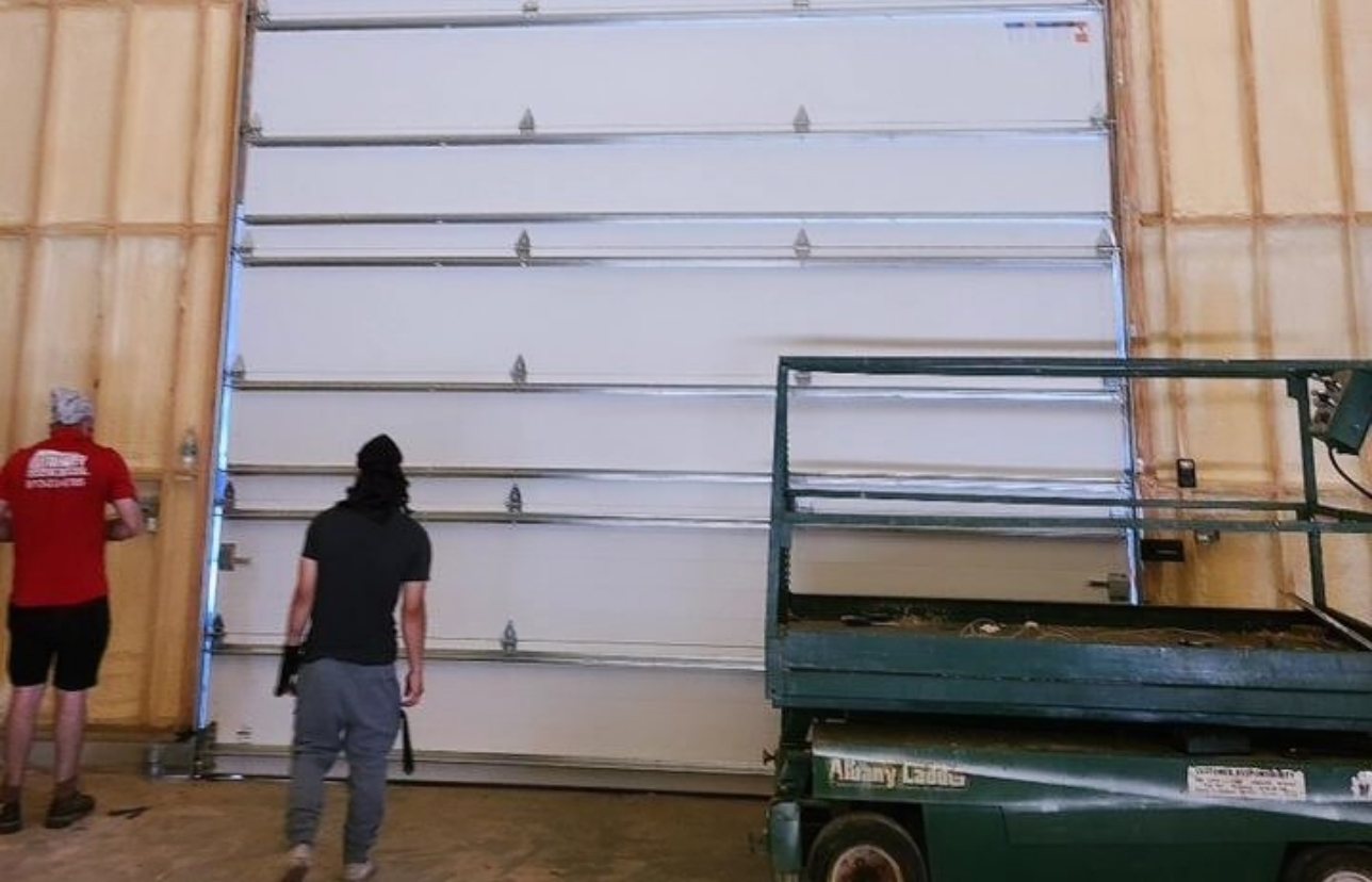 A freshly installed Trinity garage door